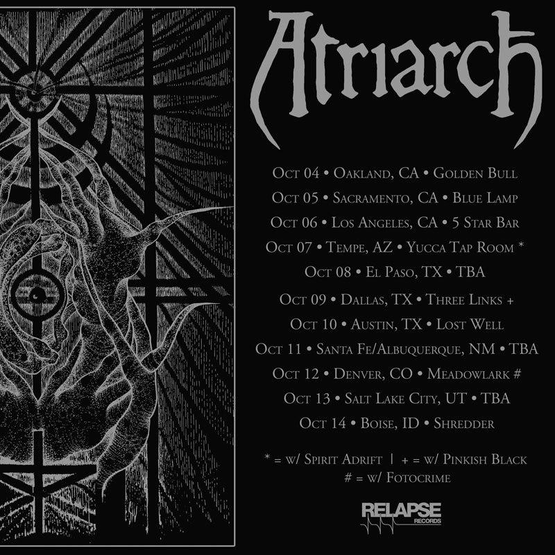 RelapseRecords's tweet image. #Atriarch has announced headlining US tour dates in October. New album Dead As Truth is out now at smarturl.it/AtriarchDAT