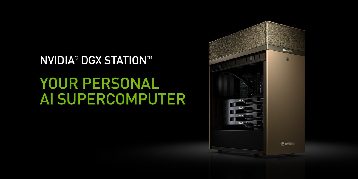 #DGXStation is the world's fastest personal #AI supercomputer w/ the power of 400 CPUs & 480 TFLOPs. Infographic at nvda.ws/2x1tLsA