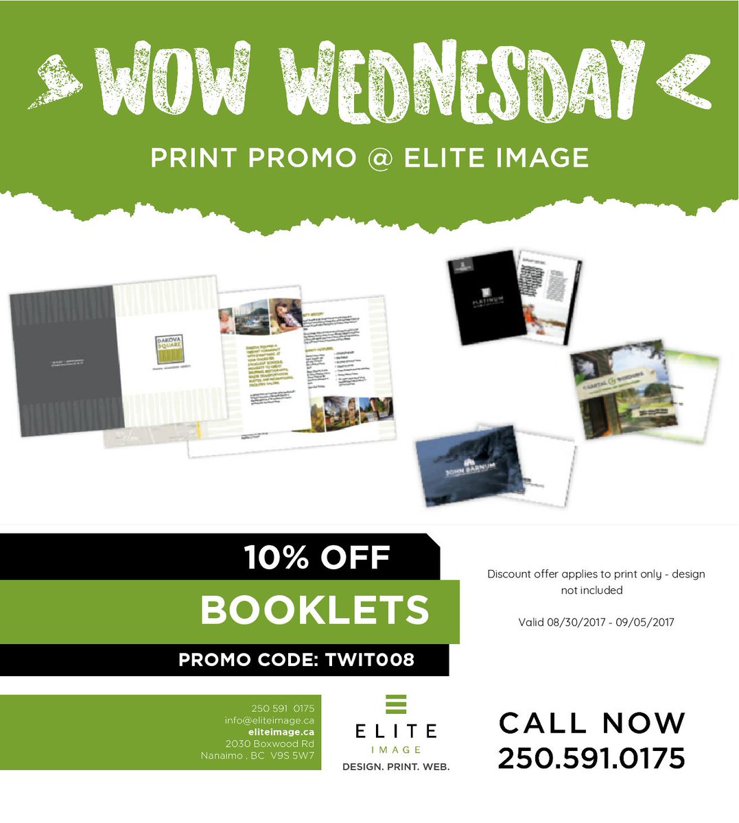 TheEliteImage's tweet photo. This week's #WowWednesday features 10% off Booklets
#EliteImage #Nanaimo #Design #Print #Web https://t.co/p988ws4hYQ