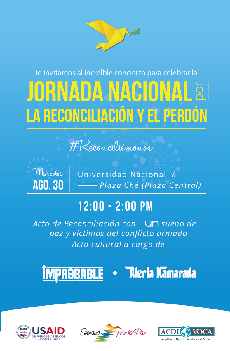 juliandezubiria's tweet photo. Acto de reconciliación con @UNColombia por el sueño de paz y reconciliación. #Reconciliémonos #SomosPARte @AcdiVocaCol #AlertaCamarada https://t.co/7wZUAYrqQI