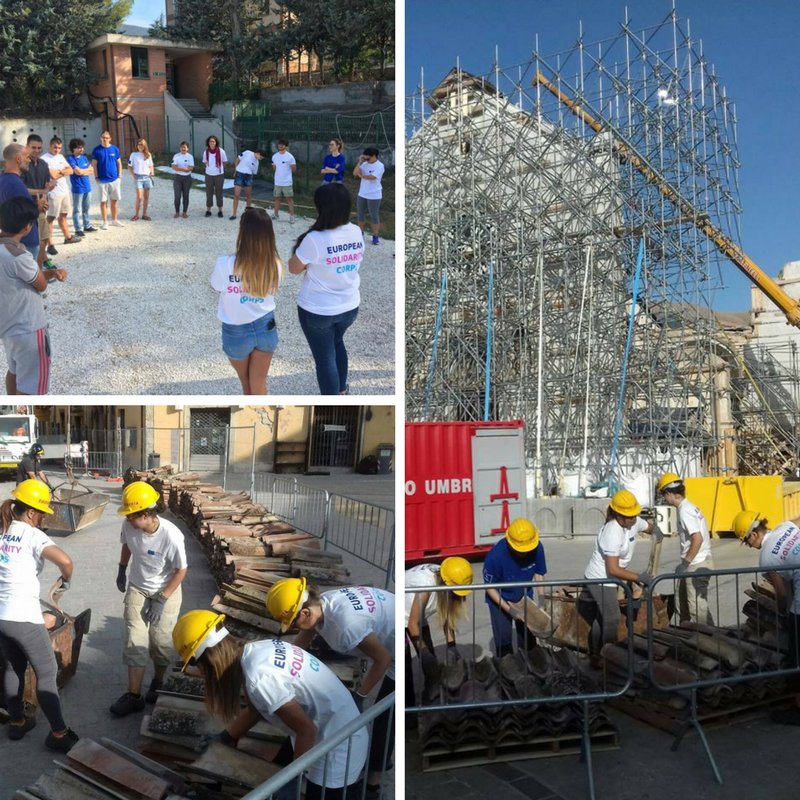 europainitalia's tweet image. Ecco i ragazzi di #EUsolidaritycorps che a #Norcia stanno aiutando nella #ricostruzione della bellissima Basilica. #30agosto