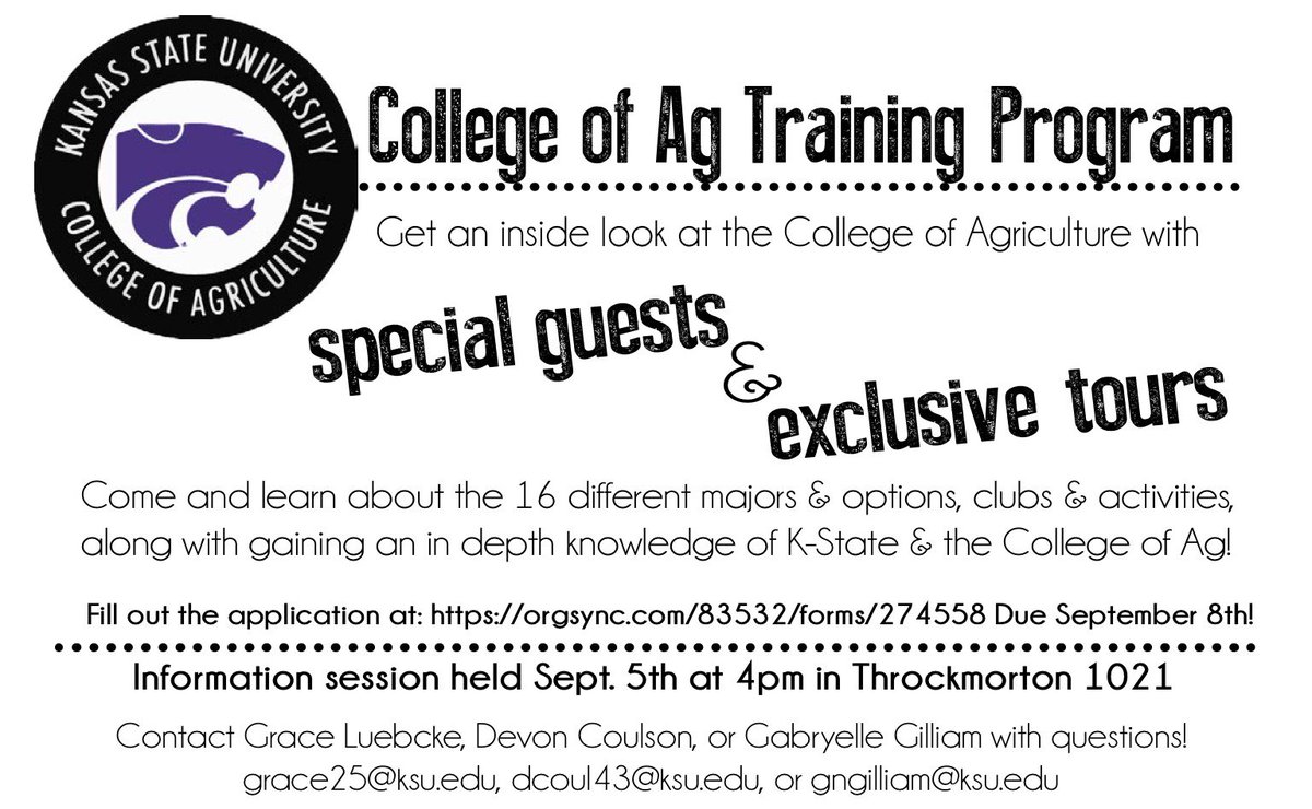 Learn more about the majors, minors and opportunities in the College of Agriculture through this course taught by current Ag Students!