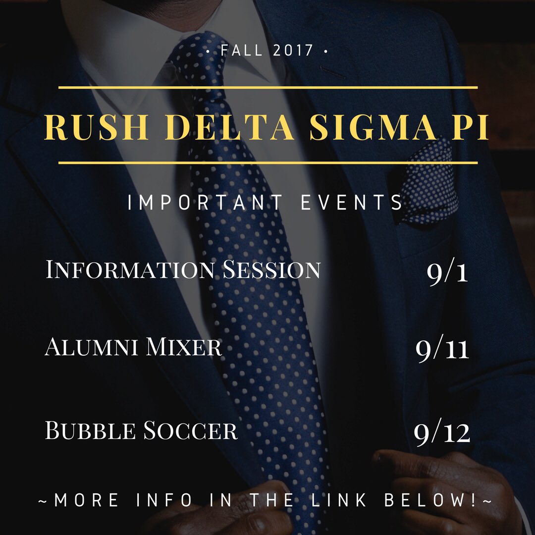 Fall 2017 Recruitment starts in two days! Come meet the brothers of DSP! Here are three events all recruits should try to attend.