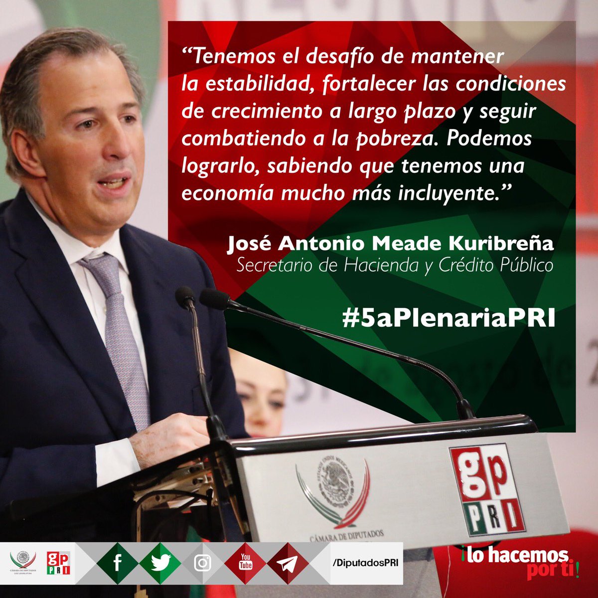 Con nueva estructura, la fortaleza de nuestra economía es evidente y llama positivamente la atención del mundo. @JoseAMeadeK #5aPlenariaPRI