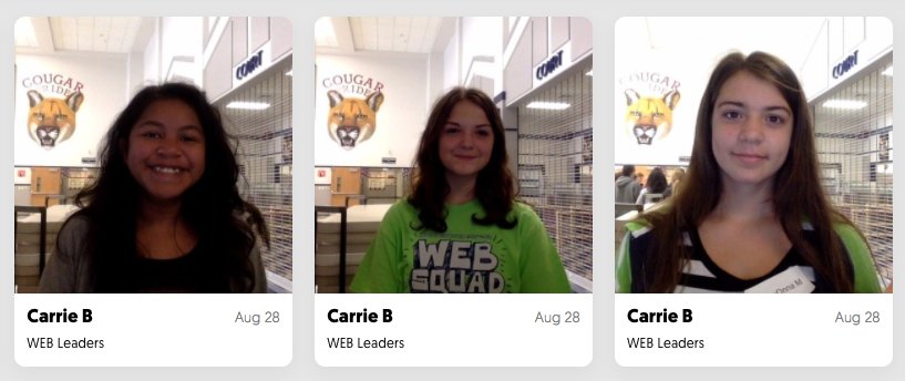 carinapierce's tweet image. Our #WEBCrew welcomed our 6th graders using @Flipgrid before they even arrived at @CMCougs. #FlipgridFever #flipgrid @BoomerangPrjct #WEB