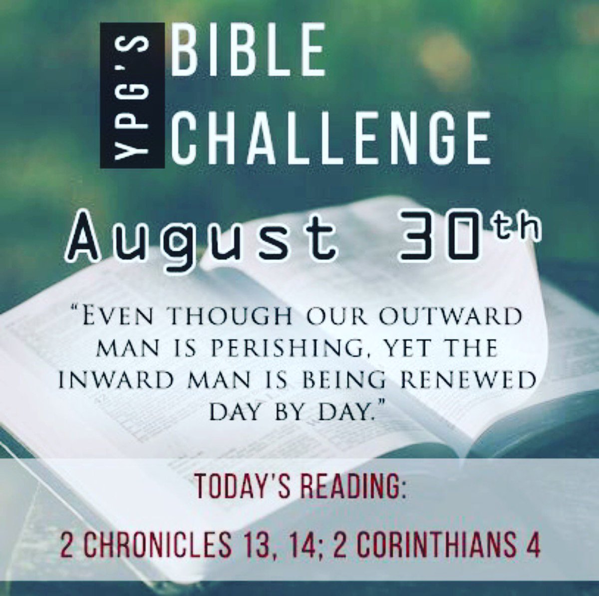 YpgMaryland's tweet photo. It’s #August and the #YPG #BibleChallenge continues. This is the 8 month,how is the Challenge helping you? #keeitup #donotgiveup #ypgmd #ypg https://t.co/fypL3sUjA8