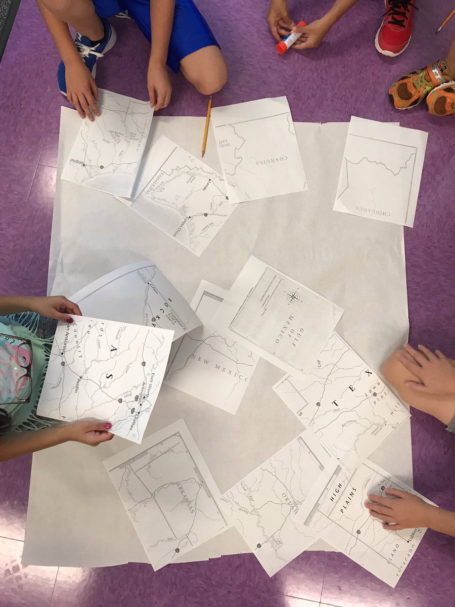 DWrightHall's tweet photo. Students working together to construct and interpret a map.
I wonder what this mystery puzzle might be?!? @MJAkinElem #lisd #maps #4thgrade https://t.co/zQ3ODUkOAd