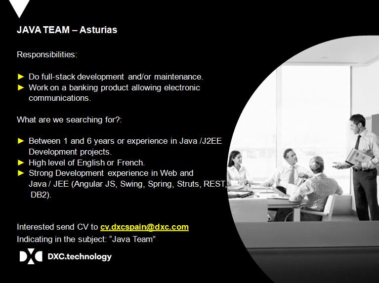 DXCempleospain's tweet image. Did you hear?
Our #JavaTeam is searching #Java #ProgrammerAnalyst and #Developers 👏
What are you waiting?
👉 bit.ly/2p3KnbS
