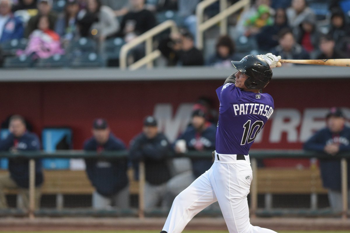 After Ryan McMahon's RBI triple, Jordan Patterson launches a two-run 💣 to right, giving the #ABQTopes a 3-0 lead heading to the 2nd.