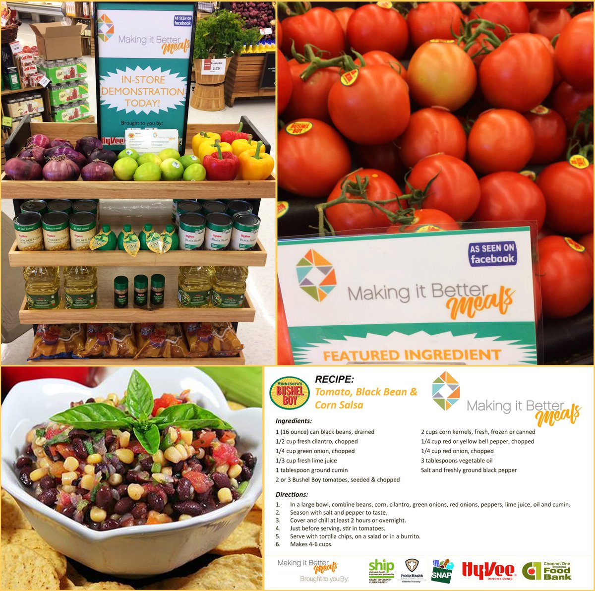 Stop by two Hy-Vee stores in Rochester tomorrow to sample a delicious salsa featuring Vine-on tomatoes! More info: bit.ly/2x6V8kO