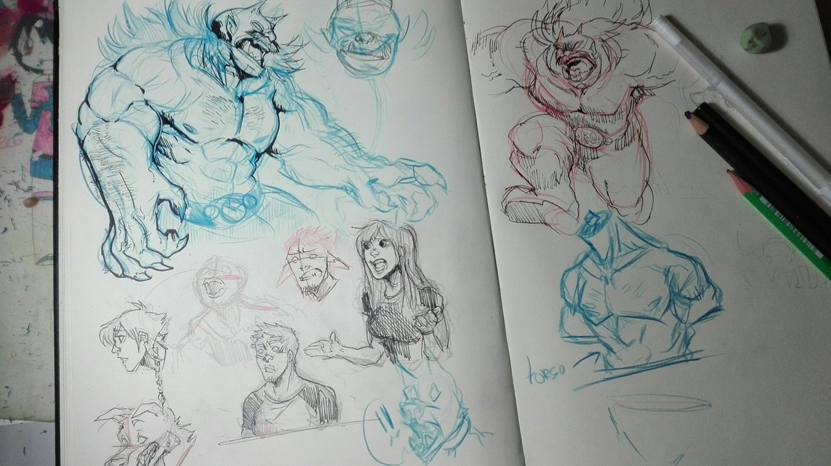 Gabirorojas's tweet photo. Hello guys !!, these are some quick sketches I made today !!
#sketches #oc #comicbook #comic #muscule #monsters #criature #anzous https://t.co/OysLVE6Bk7