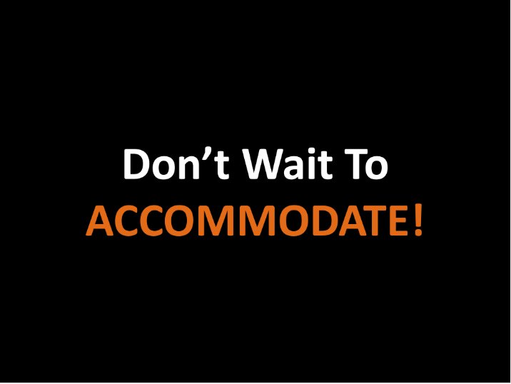 terrienoland's tweet photo. "Don't wait to accommodate!" discussing keeping #strugglingreaders in the #gened classroom. #edwebinar #readforall @Learning_Ally https://t.co/cllGcFEAYl