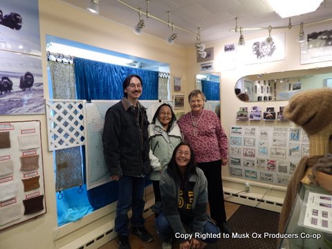 Meet Verna &amp; Walter. This mother &amp; son team knit our Mekoryuk pattern. Thanks for all of the hard work! See more @ our FB pg. #qiviut #knit