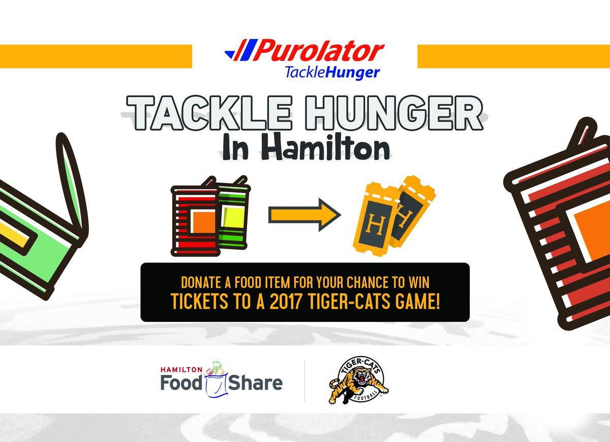 Ticats's tweet photo. Catch @ChampDean_5one &amp; @TicatsCheer at Fortinos (Dundurn) from 4️⃣ - 6️⃣, collecting 🥫 goods to support @PurolatorInc Tackle Hunger. https://t.co/ERUW4bGEMK