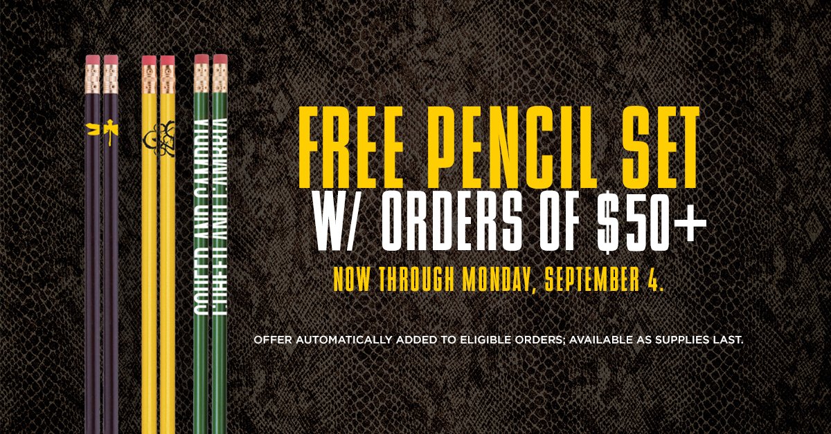 Everybody loves #freepencils. store.coheedandcambria.com