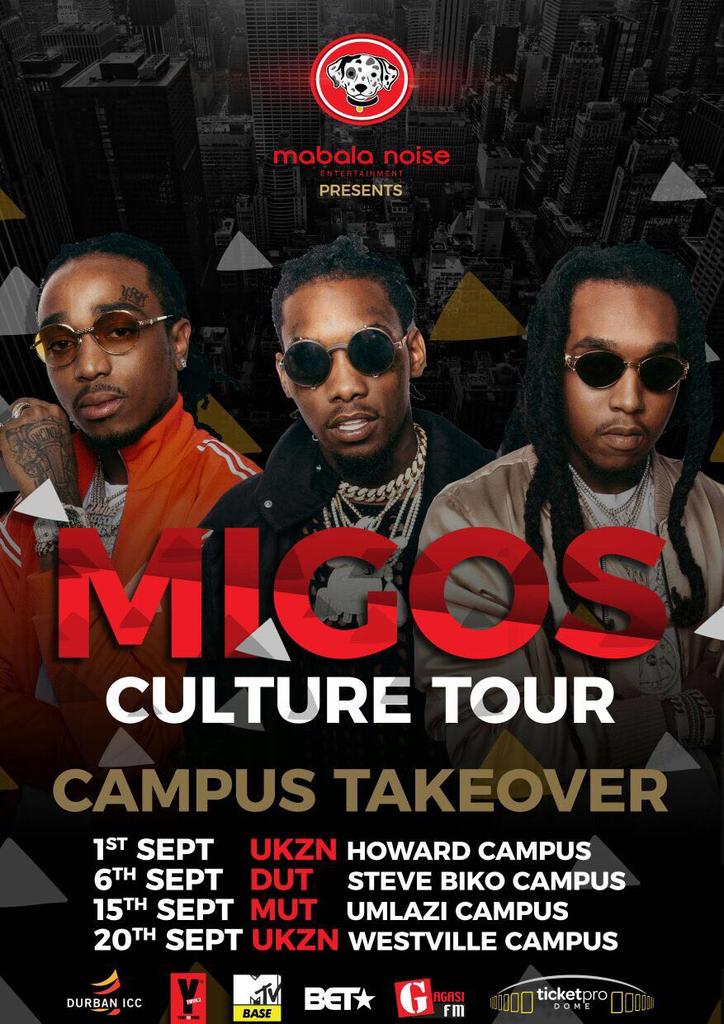 mi_wxlf's tweet photo. @Mabala_Noise presents 
The #MigosCultureTour CAMPUS ACTIVATION!!!
- 1 Sept. UKZN HOWARD COLLEGE!
Waitin on Friday!! https://t.co/wqYwg2ic9U