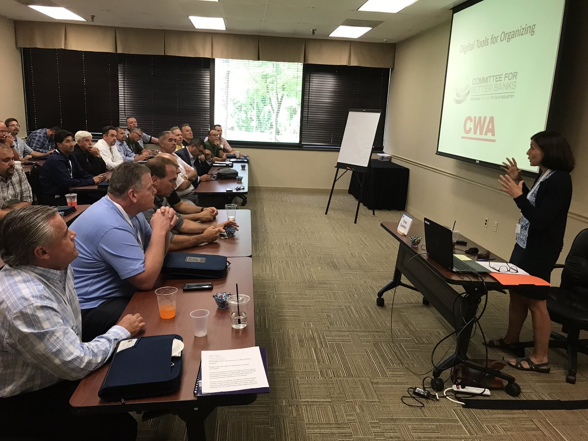 IUBAC's tweet photo. @CWAUnion's Teresa Casertano discusses how to use campaign websites, open FB pages & FB ads to #organize at one of our #LLC17 workshops. #1u https://t.co/Qwppz8OTof