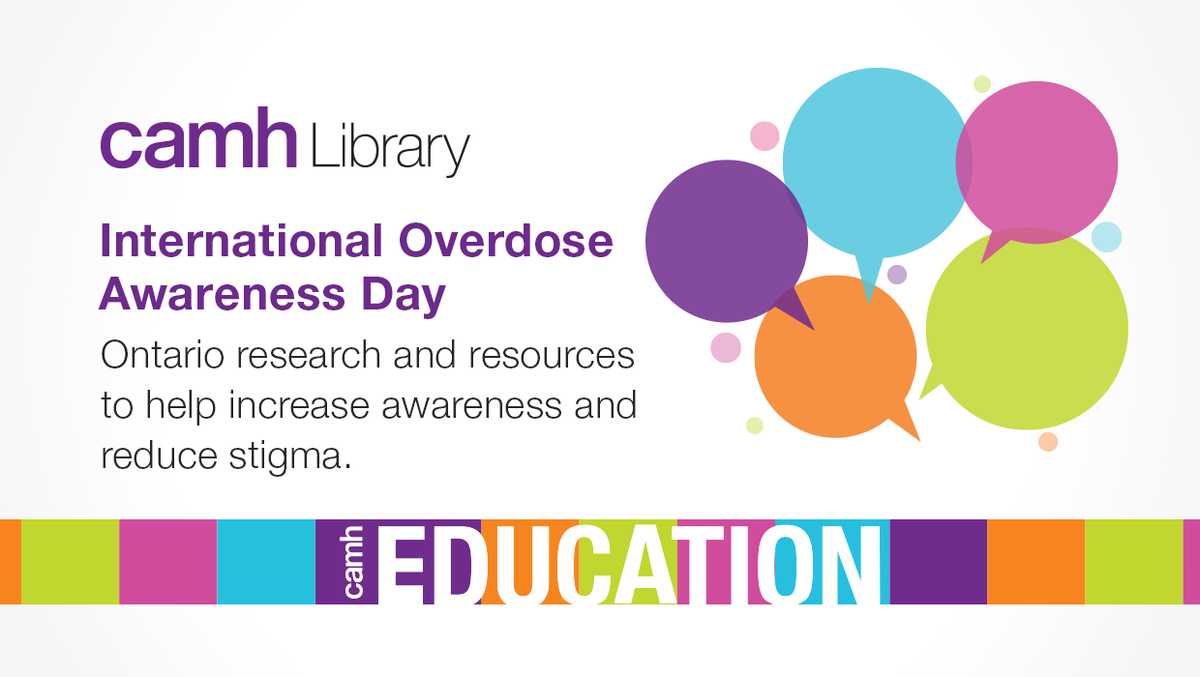 camhEdu's tweet photo. For Int'l Overdose Awareness Day, CAMH Library shared #research & #resources to help: https://t.co/R6LGjUQcf8 #endstigma #ioad2017 #naloxone https://t.co/v5zJ8P95Sr
