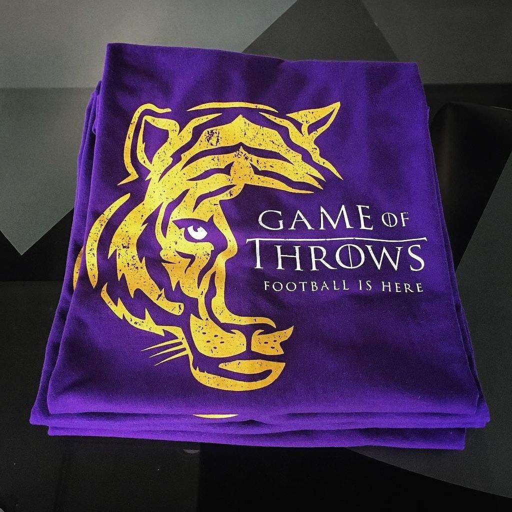 XdesignInc's tweet photo. Our first batch of gameday gear has arrived, which can only mean one thing: Football is here. #GeauxTigers #teamXdesign https://t.co/rsyuN6DX66