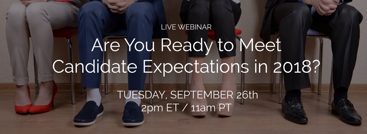 KevinWGrossman's tweet photo. Webinar: Are You Ready to Meet #CandidateExpectations in 2018 w/@phenom_people & #TheCandEs Sept 26 https://t.co/kblw1jjsHR #HR #Recruiting https://t.co/uktGg3vEtG