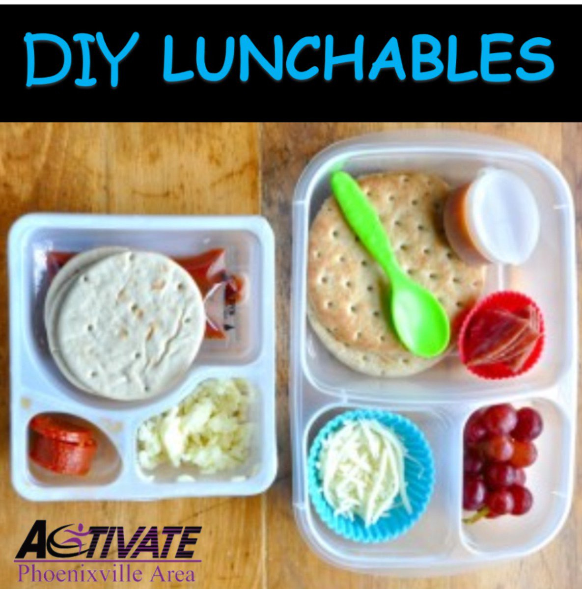 ActivatePxv's tweet photo. Make your own lunchables using divided containers! They are just as fun to eat, with much less sodium and fat! #PackHealthy #LunchBoxTips https://t.co/Q5R8xfrUBn