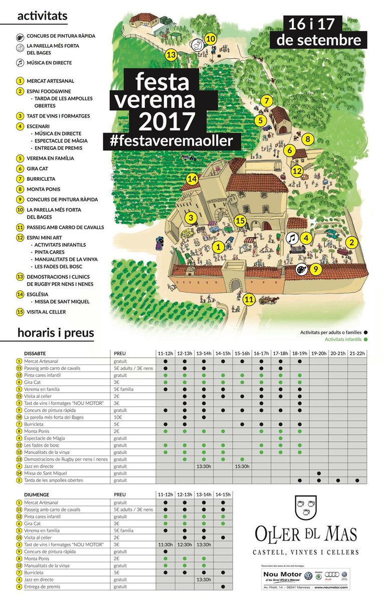 OllerdelMas's tweet photo. Us presentem la programació de la #festaveremaoller del proper 16 i 17 de setembre!Més de 20 activitats per a tots els públics,accés gratuit https://t.co/zWtgi99Uid
