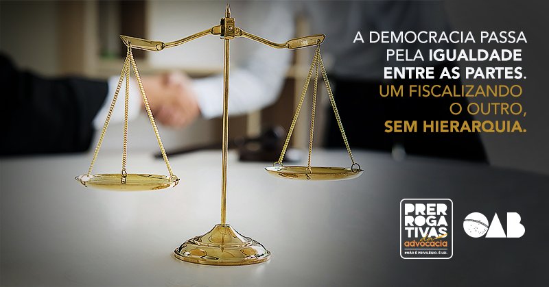 CFOAB's tweet photo. Respeitar as prerrogativas da advocacia é lutar pelo Estado Democrático de Direito. #NãoÉPrivilégioÉLei https://t.co/jXFkRNdybj
