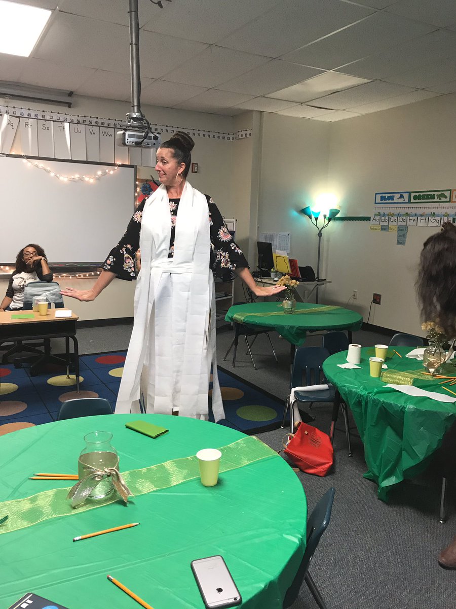marlena_council's tweet photo. @franklinscsu being a great sport as we celebrate the upcoming marriage of 1 of our teachers! @Killian_STEAM #designadress https://t.co/P2O3vkRc55