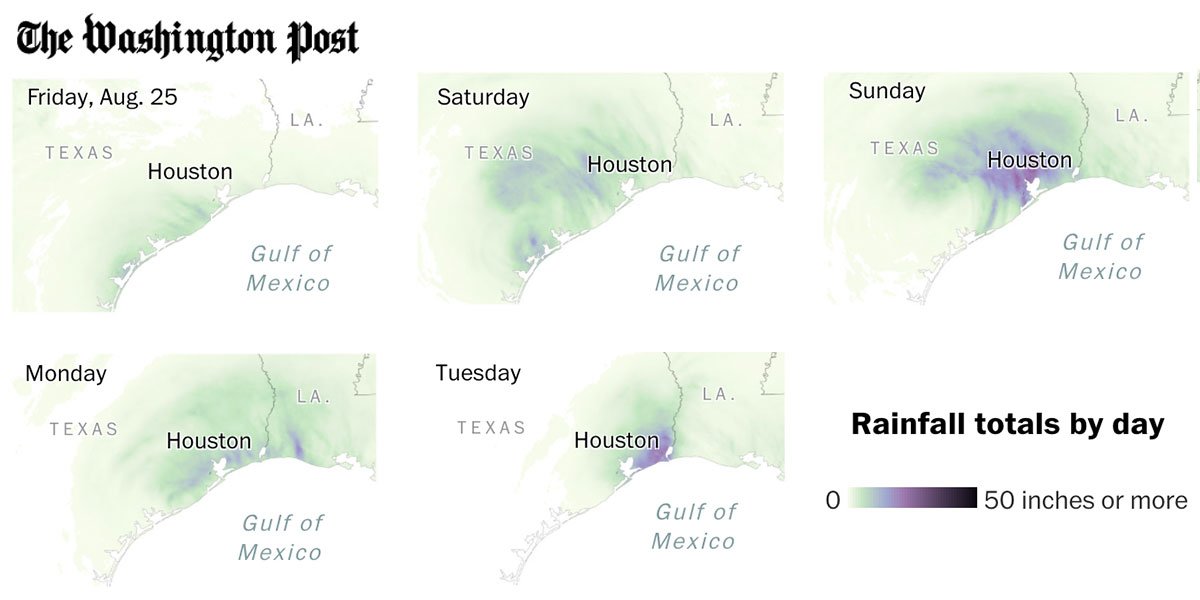 PostGraphics's tweet photo. Here's the breakdown of Hurricane Harvey's record-breaking rainfall
https://t.co/y73TqDJbpW https://t.co/jDHEBj0r2n