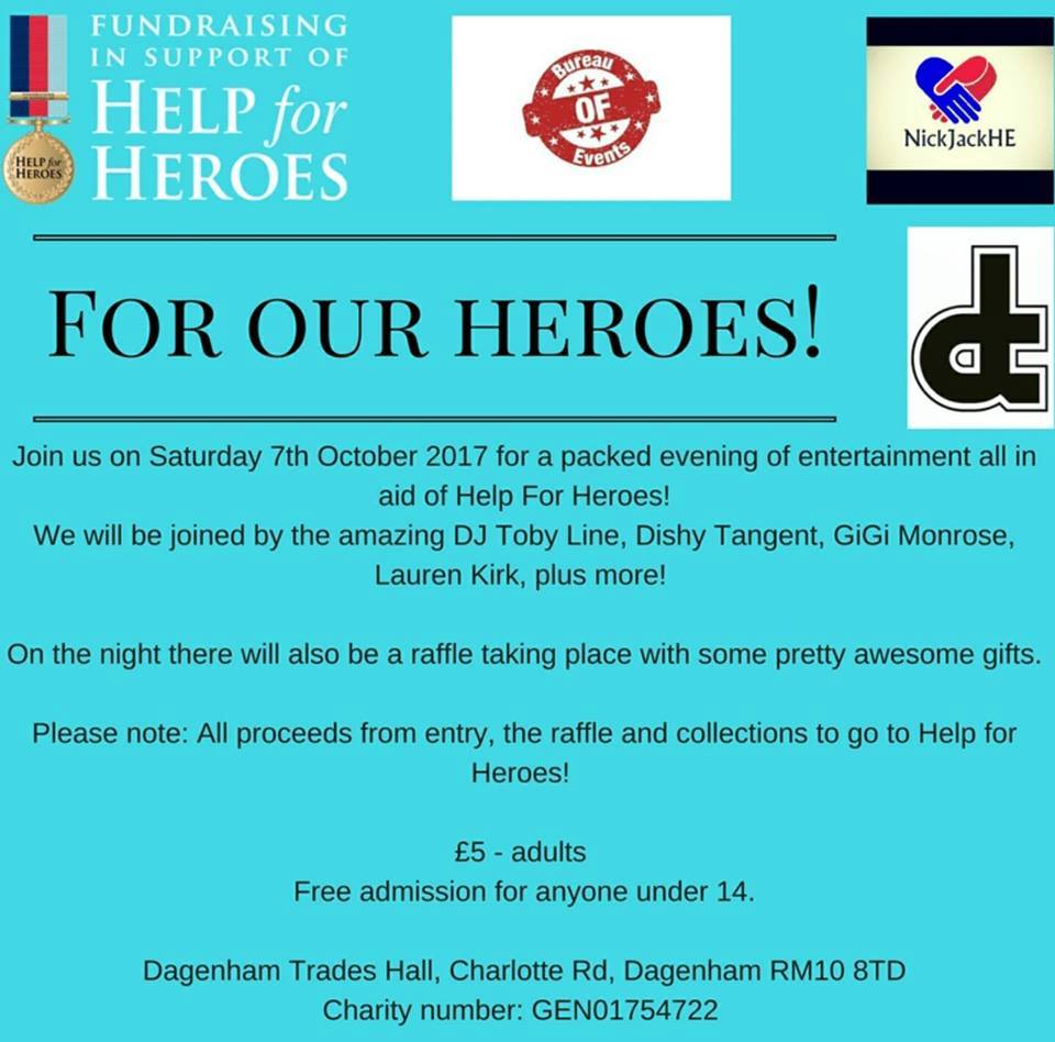 NickJackHE's tweet photo. Saturday 7th October! @MrNickPearmain @fayers69 @DishyTangent @clicklaurenkirk @GigiMonRose @BureauOfEvents @HelpforHeroes https://t.co/TewrAH7tZJ