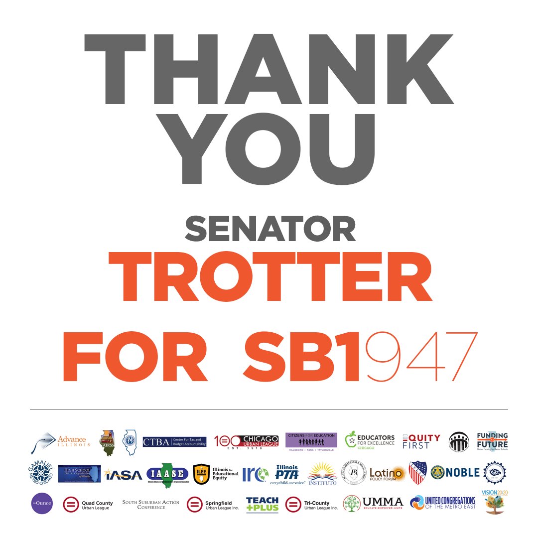 FundILFuture's tweet image. Thank you Senator Donne Trotter for #SB1 947. Your vote is a vote for kids. #FixedTheFormula @ILSenDems