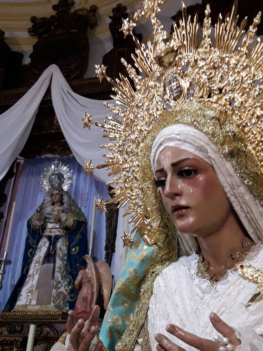 VeraCruzAlcal's tweet photo. Así luce Mª Stma. de los Dolores con motivo de la novena en honor a Ntra. Sra. del Valle, Patrona de Alcalá Del Valle. https://t.co/KPIQ2Wfki3