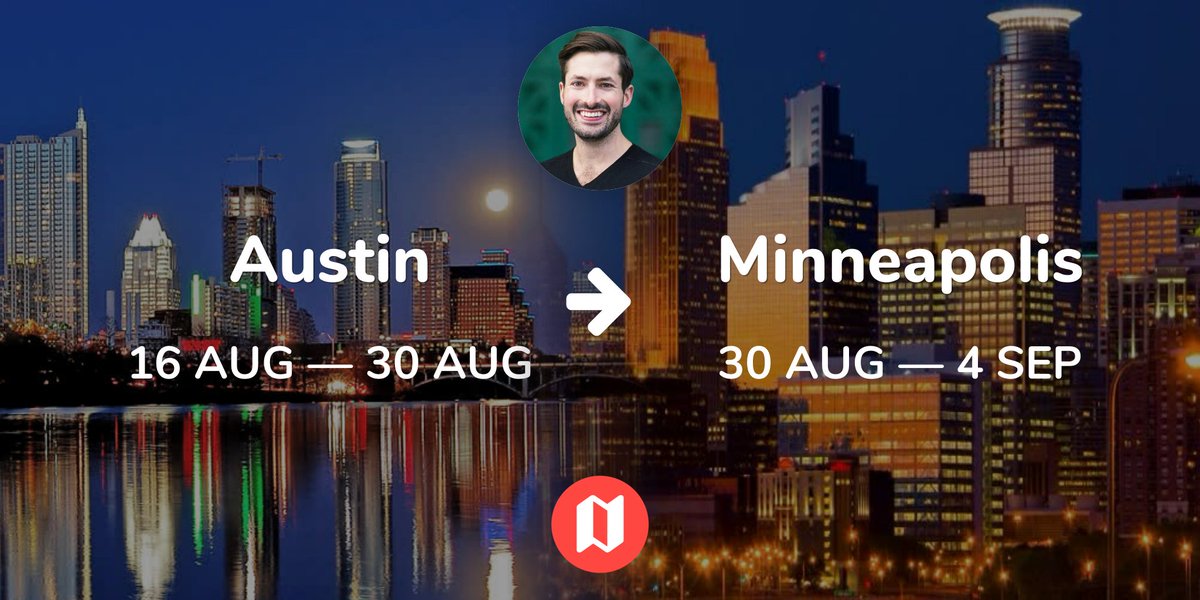 🇺🇸 Austin, TX ✈ 🇺🇸 Minneapolis, MN nomadlist.com/@twahlin @nomadlist