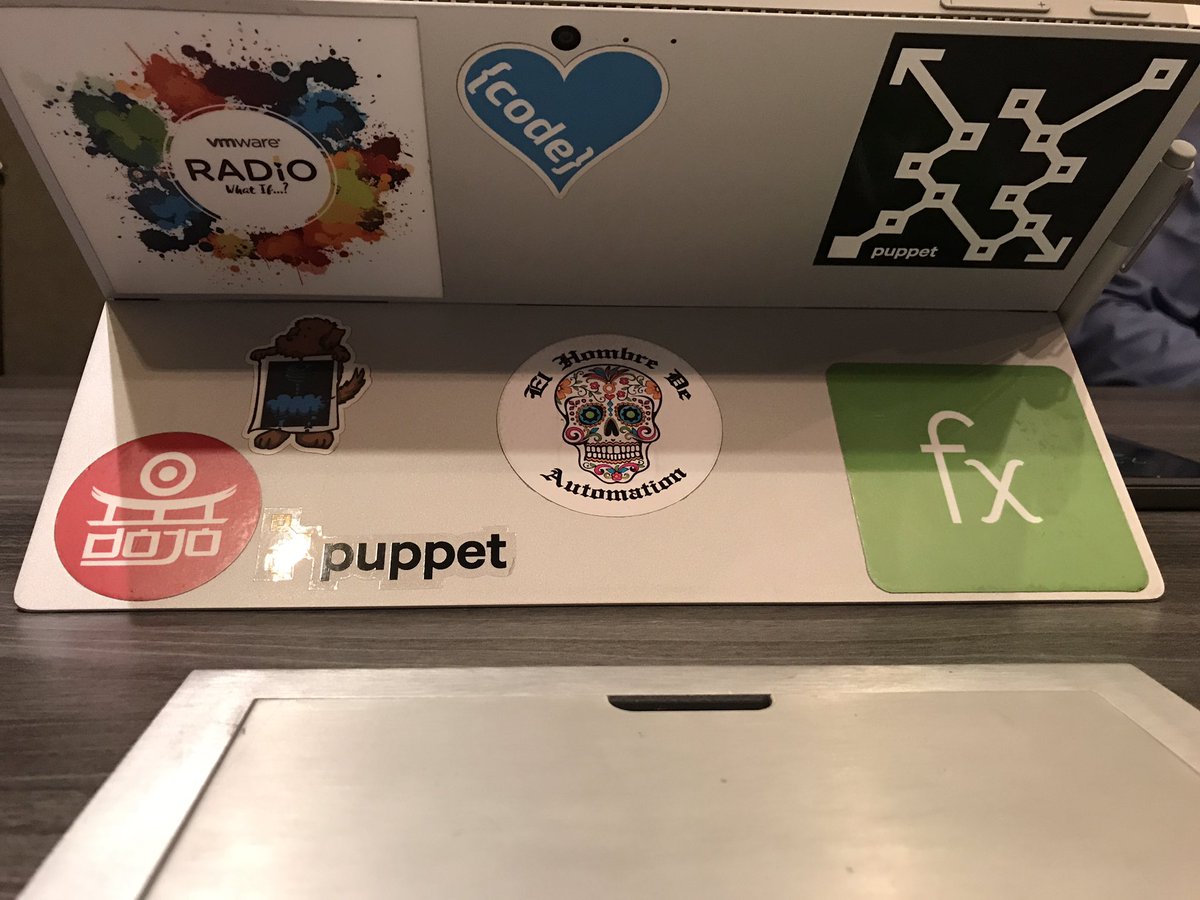 kitcolbert's tweet image. In a VBC with a customer who has a @VMware RADIO sticker. Awesome!! #VMworld