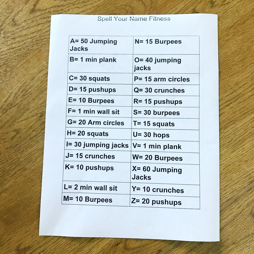 Coach_Dunson's tweet photo. Spell Your Name Fitness today! #steamlearns #BISDinspires https://t.co/lT0N6wZILC