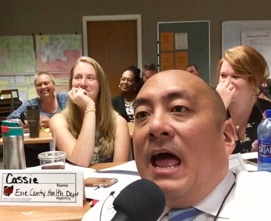 rusnivek's tweet photo. My portrayal of fictitious WCOW's Country News Reporter Rus w/ livestock evacuation ?s in the presser was spot on...y'all 😂 #PIO #giddeup 🐄 https://t.co/lWeq1phA5u