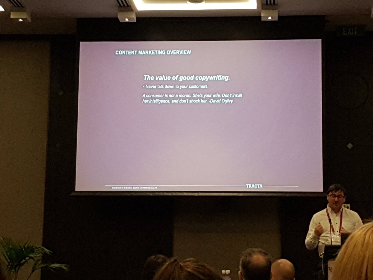 danyelhosto's tweet photo. A consumer is not a moron, don't insult their intelligence! @JasonTillerNZ gives us insights to content and customer. #MTTRSC17 https://t.co/lDEKJszNXm