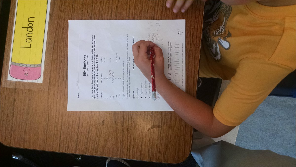 RooseveltBSD's tweet photo. 5th grade "read aloud" activity. 3rd using hieroglyphics to send coded messages. #criticalthinkingwednesday https://t.co/Mv1tScsxzR