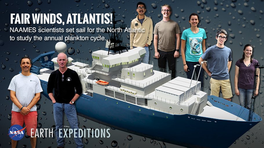 NASAEarth's tweet image. The NAAMES ship team has set sail to the North Atlantic to study the declining fall phase of plankton’s annual cycle. Fair winds, Atlantis!