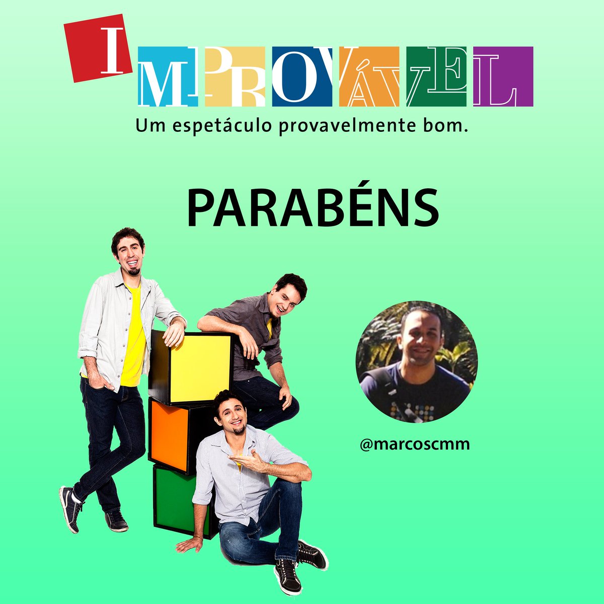 mercadodoriso's tweet photo. Parabéns @marcoscmm você foi o vencedor do sorteio #Improvável e vai com assistir os Barbixas nesse final de semana. Entraremos em contato! https://t.co/doYtFcoaFu