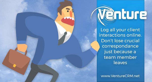 VentureCRM's tweet photo. Where are all those crucial interactions that take place between your company and your clients logged? #crm #bdm #BusinessTip https://t.co/D1d3IN7eby