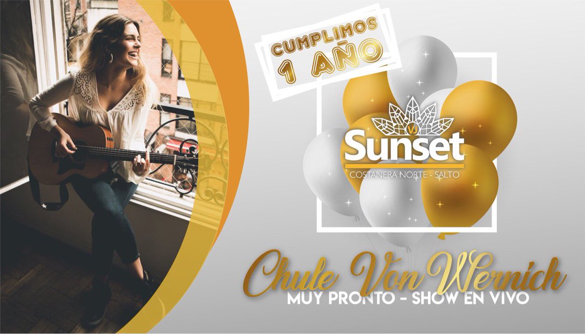 Vj_Pub's tweet photo. MUY PRONTO CUMPLIMOS 1 AÑO !
Lo festejamos con "Chule Von Wernich"
#VjSunset #CostaneraNorte #MesAniversario https://t.co/5pmi2Sw6Fe