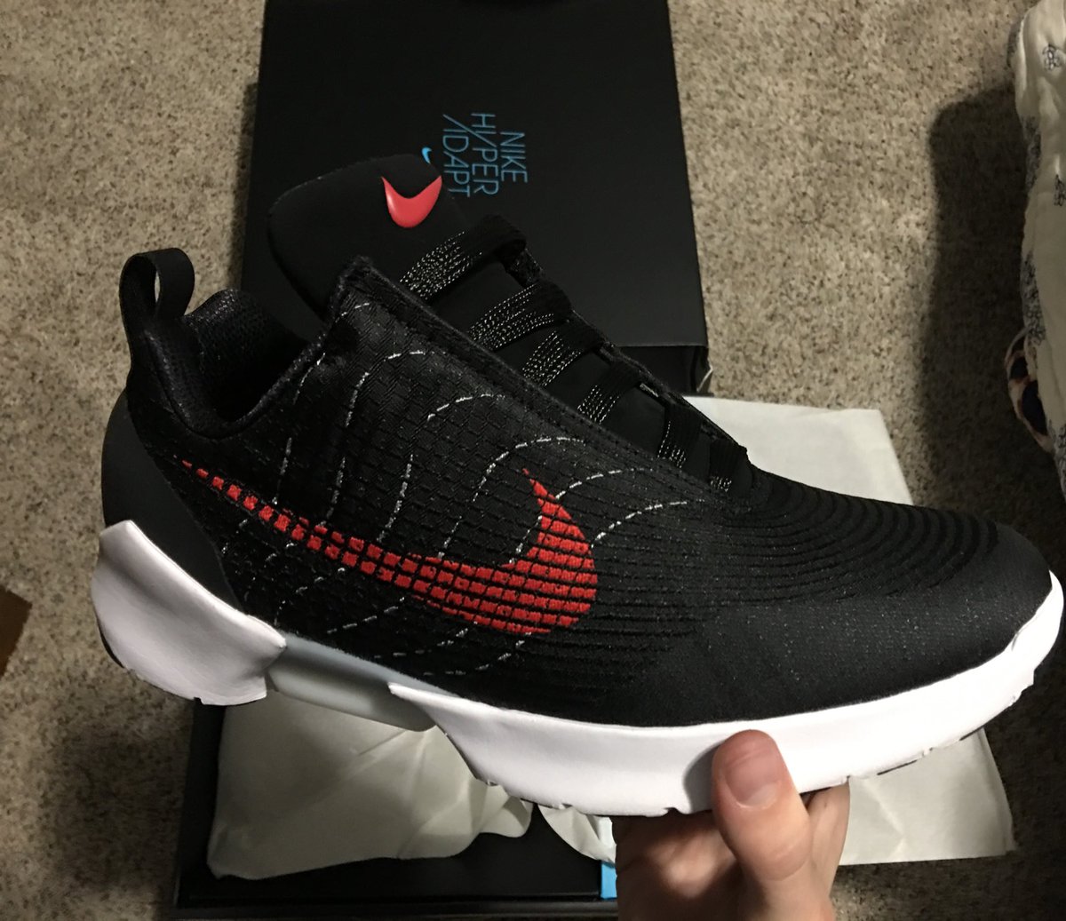 ThatVillenJD's tweet photo. I'm still #teamadidas #3StripeLife but this is one I had to pick up! 🔥🔥 #hyperadapt1.0 https://t.co/oMJo6IeOd1