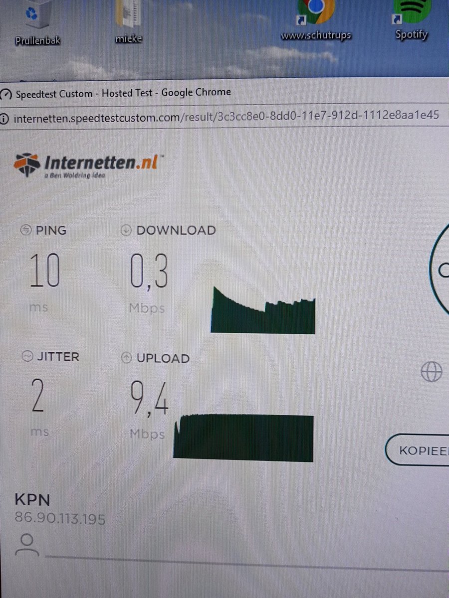 Niet vooruit te fikken.  #KPN glasvezel. 500 up en 500 down?