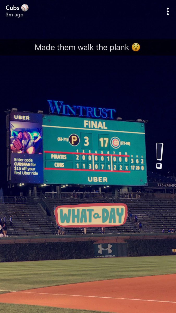sir_mont's tweet photo. A @Cubs sweep as described by the genius behind their snapchat https://t.co/VT3erRbV9b