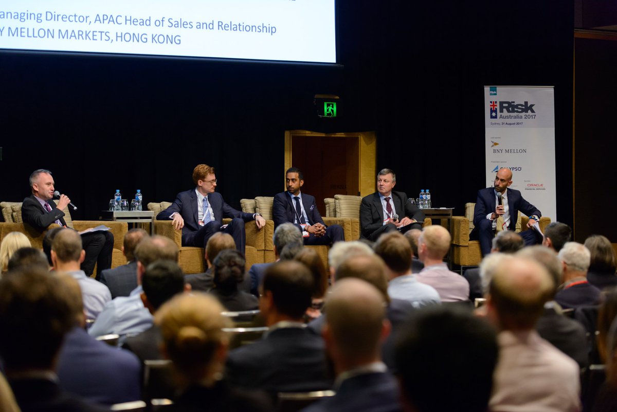 RiskDotNet's tweet photo. 'Collateral optimisation is key,operational optimisation also important' panelists @AMPCapital @Murex_Group @BNYMellon @NAB #RiskAustralia🇦🇺 https://t.co/YN6hrYETwB