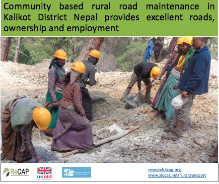 SLOCATOfficial's tweet photo. Community based #ruralroad maintenance in Kalikot District Nepal provides excellent roads, ownership and employment #AFCAP #Assetmanagement https://t.co/KqynvnHIMY