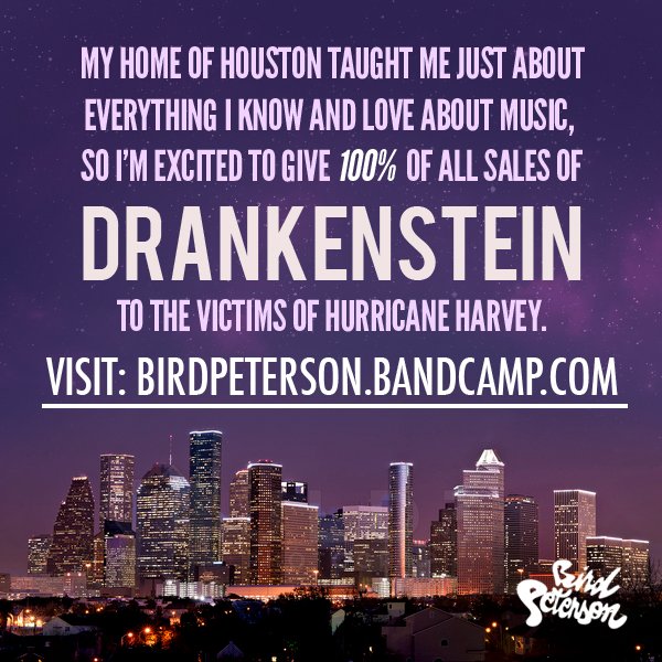 Do Androids Dance (@doandroidsdance) on Twitter photo .<a href="/birdpeterson/">Bird Peterson</a> is donating 100% of sales of his Drankenstein catalog to the victims of #HurricaneHarvey flooding.
bit.ly/2erGMor .<a href="/birdpeterson/">Bird Peterson</a> is donating 100% of sales of his Drankenstein catalog to the victims of #HurricaneHarvey flooding.
bit.ly/2erGMor