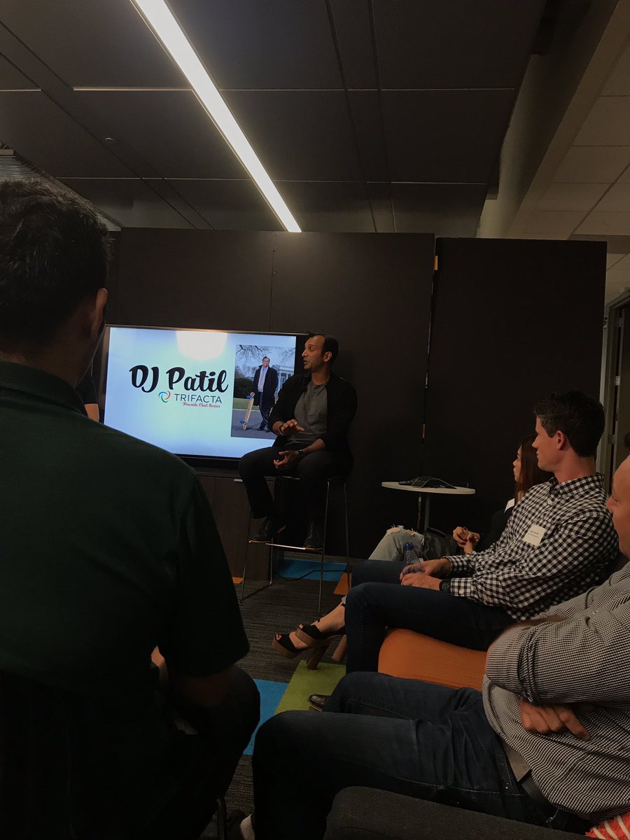 themafernando's tweet photo. DJ Patil delivering and inspiring fireside chat at #Trifacta https://t.co/0oz1tasMUt