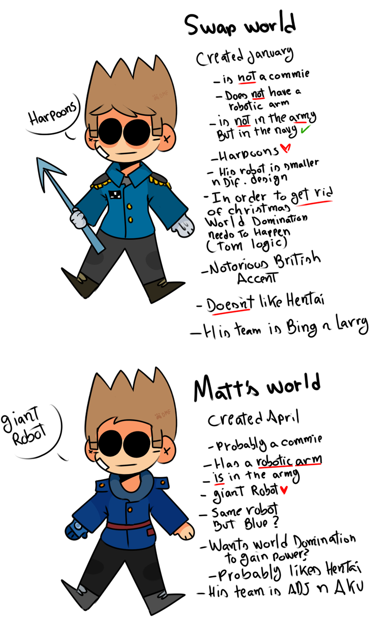 DamianFluffyDog's tweet photo. did this days ago, is the differences with matt's world and swapworld atleast the tom's wich are usually confused
#mwtom #swtom #swapworld https://t.co/oPnirxRK6B